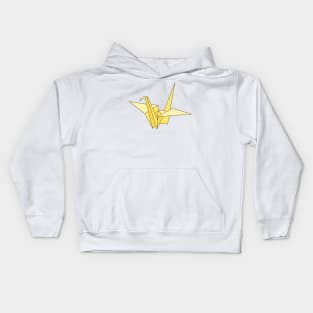 Yellow origami crane Kids Hoodie